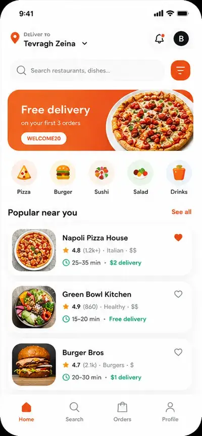 Swift Eats — تطبيق توصيل الطعام